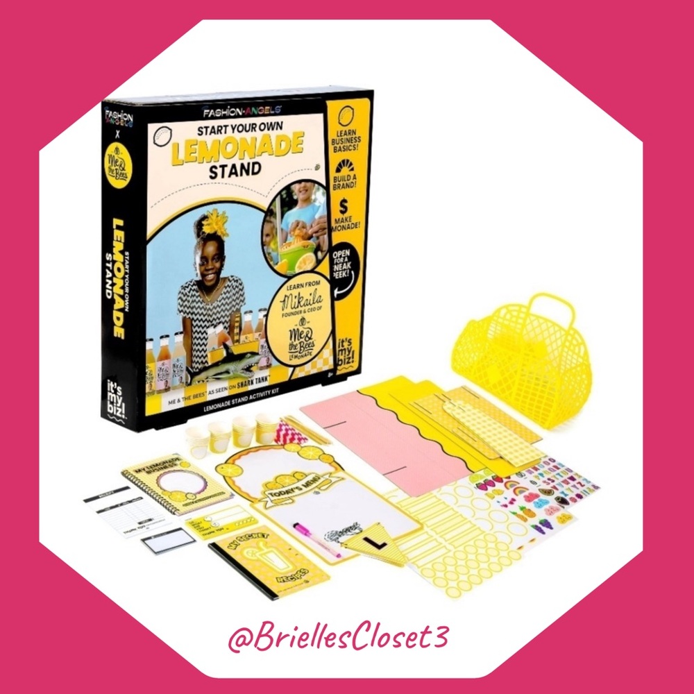 🌸 New Fashion Angels Lemonade Stand Kit, Everything Needed to Run A Kids 🍋 Stand